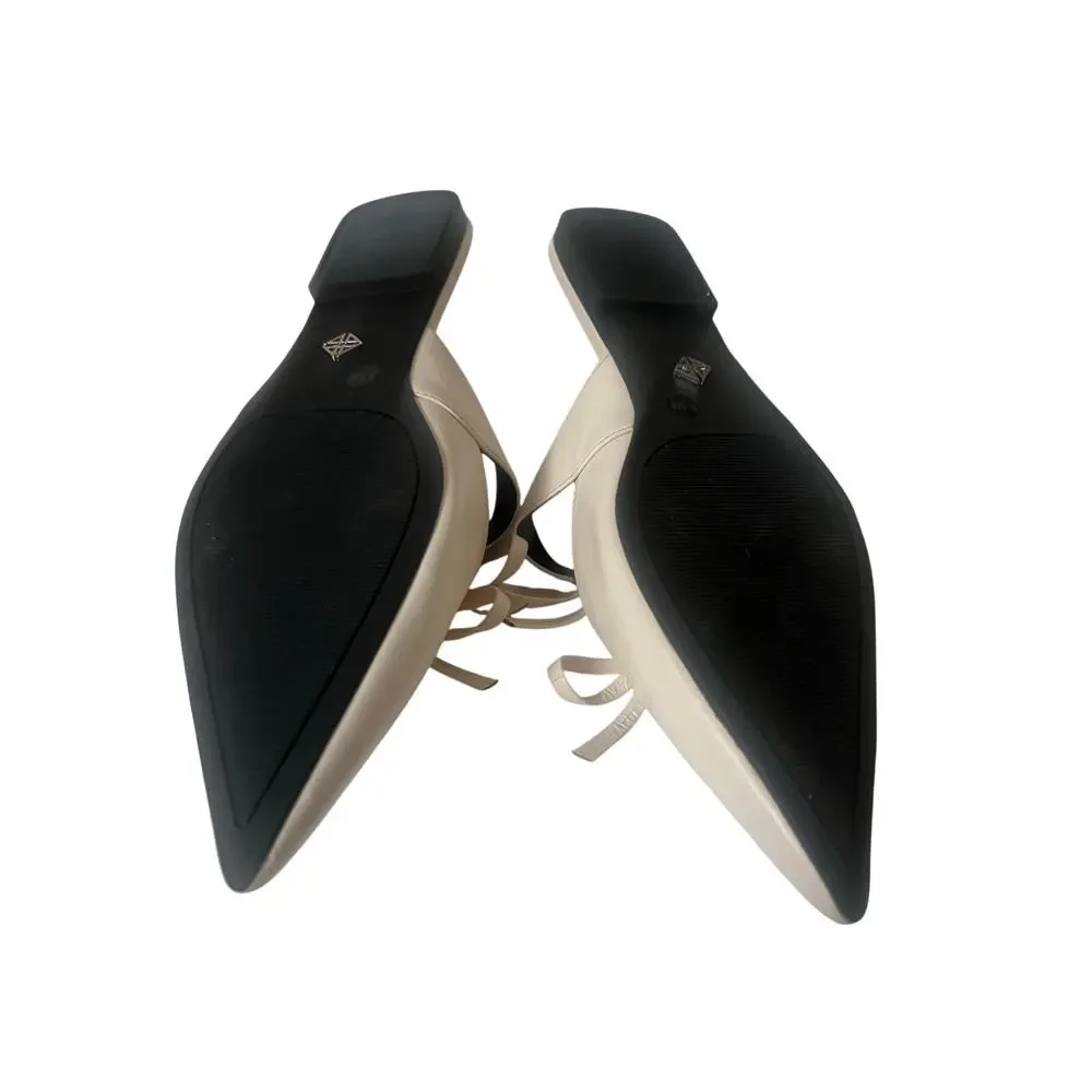 ANTONIA MELANI NOLA POINTIE TO BOW TIe MULE LEATHER‎ SANDALS - Picture 5 of 6